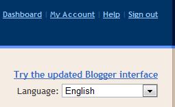 Blogger.com Classic Screen
